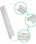Kickass Heavy Duty Refrigerator Crisper Drawer Slide Rail Center Gliding Track W10671238 WPW10671238 Replacement white plastic track detail view.
