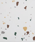 Close-up of colorful design on Terrazzo Peel And Stick Floor Tiles 12x12 Inch 32 Pack Waterproof Vinyl Sheet Flooring For Bathroom And Kitchen