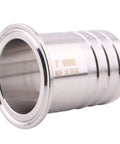 2 Inch Tri Clamp To 2 Inch Hose Barbed Adapter SUS304 Stainless Steel Sanitary Fitting Dual Barbed Ends Closeup