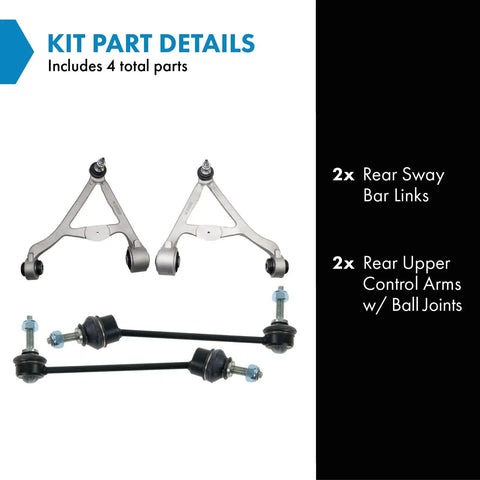 Rear Suspension Kit With Ball Joint Control Arms And Sway Bar Links For 2002 Through 2005 Ford Thunderbird And 2000 Through 2005 Lincoln LS Bolts In For A Smooth Ride And Solid Handling, 4-piece kit shown