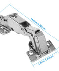 4 Pack 175 Degree Frameless Cabinet Door Hinges Clip On Plate Soft Close Multi Pivot Concealed Hydraulic Hinge with dimensions