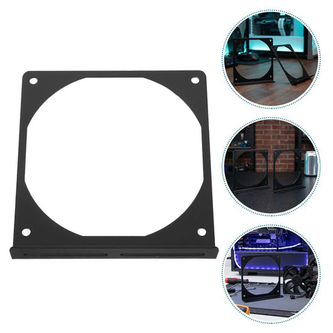 Two Pack Rock Solid Iron Computer Fan Bracket Set For 12cm PC Fans No Fuss Easy Install CPU Cooler Mount For PC Chassis Replaces Damaged Frames Boosts Airflow And Ensures Secure Mounting For Electronics Cooling, black iron bracket
