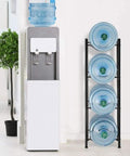 Heavy Duty 4 Tier 5 Gallon Water Jug Rack Stand for Home Office Pantry Steel Water Bottle Holder Dark Brown Finish
