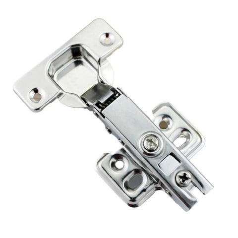 Single Safety Door Hydraulic Hinge With Soft Close For Full Overlay Kitchen Cabinets And Cupboards, silver metal hinge closeup