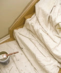 Canvas Drop Cloth 6x9 Feet Pack Of 2 covering stairs with paint can, showcasing cotton tarp for home projects and protection