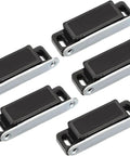 Magnetic Push Latches Kit 5Pcs Small Door Catches For Cabinets Cupboards And Wardrobes, Push To Open, Black Finish, Easy Install