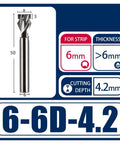 HOZLY 6mm neon CNC router bit, tungsten carbide end mill for LED neon sign strip slotting, 50mm length