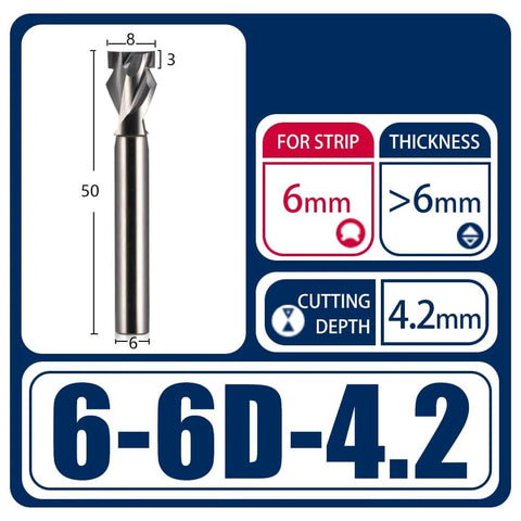 HOZLY 6mm neon CNC router bit, tungsten carbide end mill for LED neon sign strip slotting, 50mm length