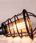 Industrial Edison Pendant Light 2 Pack with adjustable 47.2 inch cord and cage shade E26 E27 base vintage hanging lamp close-up