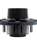 Trailer Hub Spindle Kit Five Bolt On Four And A Half Inch Bolt Circle For Three Thousand Five Hundred Pound Axles With One And Three Eighths To One And Sixteenth Inch Tapered Spindles Set Of Two front view