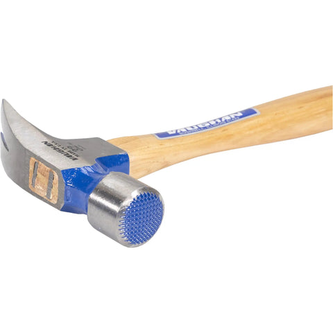 Hickory Handle Framer Hammer 999 Series 32 Oz Milled Face Made In USA 707M VN10720, focusing on head detail and wooden handle angle.