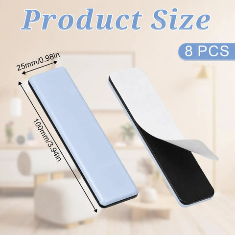 Self Adhesive PTFE Furniture Sliders 8 Pack Rectangle Glides Move Heavy Gear Smooth As Butter Chair Pads For Carpet And Hardwood Floors size illustration showing dimensions