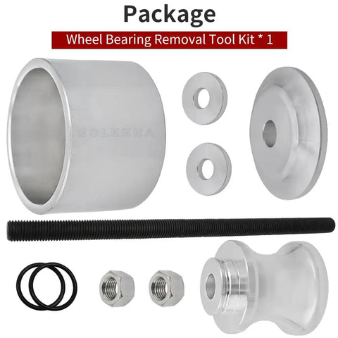 Heavy Duty Front And Rear Wheel Bearing Removal Tool Kit For Polaris RZR Sportsman Ranger UTV 40MM 44MM components including sockets and screws.