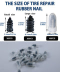 60 Piece Tire Repair Kit With Heavy Duty Plugs And Screws Quick Fix Puncture For Tubeless Tires Nail Sizes