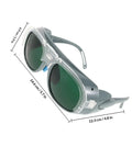 Badass Impact Resistant Welding Safety Goggles 3 Piece Set In Black Gray Shades For Arc Welding Dust Splash Defense, side view