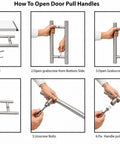 How To Open Door Pull Handles diagram for Heavy Duty Satin Round H Type Door Pull 60 Inch Length With 150 mm Bolt 304 Stainless Steel Indoor Outdoor Ready Premium Decorative Hardware For Modern Doors Easy Install Built To Last