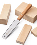 6 Inch Pull Saw With Double Edged Blades, 17 TPI For Hard Wood And 11 TPI For Fine Crosscuts, Ultra Flexible Pulse Teeth For Smooth Rips, Handy Hand Saw For Woodworking Projects And DIY on wood blocks