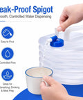 Grab And Go Collapsible Water Container With Spigot For Travel And Camping, 4 Gallon Portable Water Storage with leak-proof spigot
