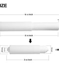 2 Pack White Toilet Paper Holder Roller Replacement Rod With Spring Loaded Action size dimensions illustration