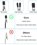 Comparison of clips showing a Magnetic Helping Hands Soldering Kit With 10 Flexible Clip Arms and a non-rubber sleeve alternative.