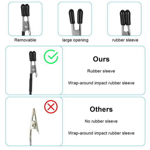 Comparison of clips showing a Magnetic Helping Hands Soldering Kit With 10 Flexible Clip Arms and a non-rubber sleeve alternative.
