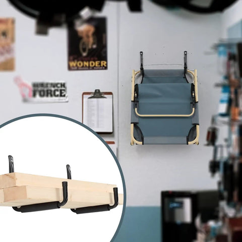 Heavy Duty Garage Hooks With 9 Inch Jumbo Arm Wall Mount Organizer holding tools and boards for garage storage and organization