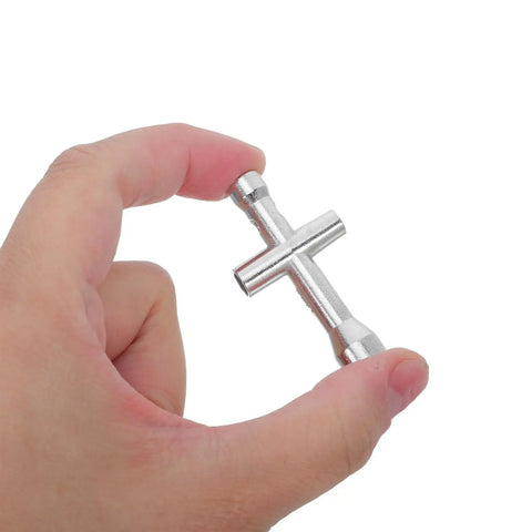 Top Tier Mini RC Wrench Equipped With M2 M2.5 M3 Cross Socket Configurations For Quick Fixes And Absolute No Sweat Scale Model Assembly That Really Hits Different held in a hand.