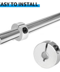 Split Shaft Collar Set Of 4, 6mm Bore Aluminum Locking Collars With M4 Screws, 20mm Outer Diameter, 8mm Thick, One Piece Split Design That Locks In Place And Keeps Standard Shafts Secure, shown on shaft
