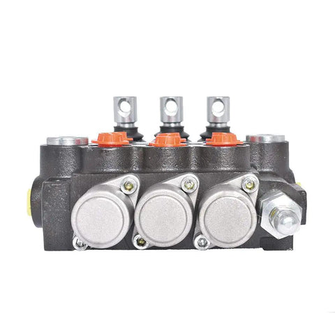 Triple Spool 13GPM 3600PSI Hydraulic Directional Control Valve With SAE Ports Double Acting For Small Tractors Loaders And Log Splitters Built Tough Cast Iron Construction For Long Lasting Performance