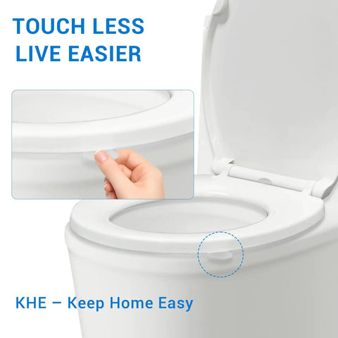 Premium White Elongated Toilet Seat Featuring Soft Close Lid And Touch Free Handle Quiet Closing Design Makes It A Solid Game Changer For Zero Fuss Home Bathrooms