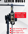 Two Tough Lever Chain Hoists 2200 Lbs Capacity Each 5 Foot Lift Set Of Two 1 Ton Portable Hoists showing load sharing gears.