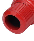 Heavy Duty Manual Pipe Bender Made From Heat Treated Carbon Steel For Precise Plumbing And Electrical Work Accurately Bends Galvanized And Aluminum Conduit Through 180 Degrees Essential Tool For Pros close-up of red threaded pipe end