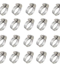 Stainless Steel Adjustable Clamps Set 20 Pack Fits 14 To 27 Millimeters Hose Or Pipe Worm Gear Band Style Leak Proof Connection For Garden Hose