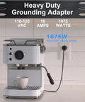 Hella Durable 3 Prong To 2 Prong Outlet Adapter And Fireproof Polarized Splitter Converter Built Tough For Heavy Duty Wall Plug Tasks At Home Provides Rock Solid 1875 Watt Power In A 4 Pack beside coffee maker in kitchen.
