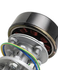 Close-up of 1000W Portable Water Turbine Generator, showing aluminum alloy construction and wiring details