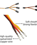 Servo Y Harness Splitter Cable 3 Pin Male To Female Extension Lead Compatible With JR Futaba, showing connectors and wire details.