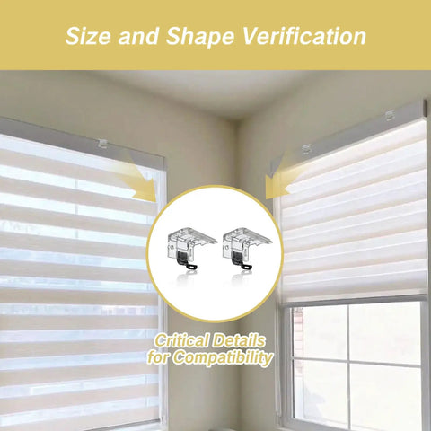 2 Pack Replacement Brackets For Cordless Window Blinds With Metal Clip showing size and shape compatibility