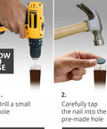 Slick Heavy Duty Nail On Chair Glides And Furniture Floor Protectors One Inch Thick Pack Of Twenty Four Smooth Wood Chair Sliders installation steps with drill and hammer.