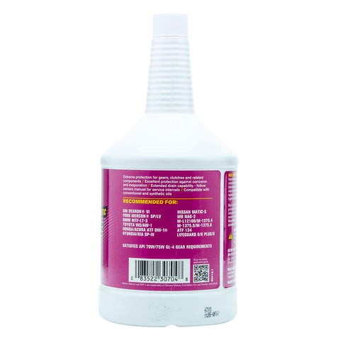 Full Synthetic D6 ATF For Automatic Transmissions With High Temp Stability And Low Oxidation Keeps Your Trans Shifting Smooth And Clutches Happy Maintains Viscosity And OEM Friction Characteristics One Quart., 1 qt bottle