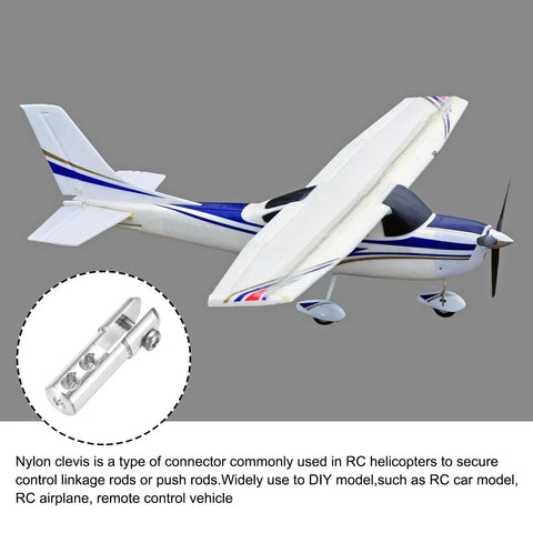 4 Pieces Metal Clevis M2 Thread Aluminum Alloy Clevis Servo Horn Tie Rod Chuck Connectors With Screws For RC Airplane Car Helicopter Model Replacements Silver Go To RC Hobby, silver RC airplane clevis connector