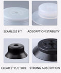 Powerful Pfg30n Silicone Vacuum Suction Cups displayed in four angles showcasing their clear and black silicone material.