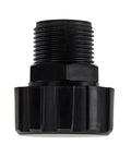 Front view of a black plastic 3/4 NPT Hydraulic Breather Cap Poly Vent Cap For Hydraulic Tanks And Reservoirs with dustproof design.