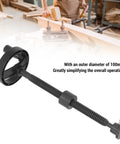 Professional Grade Steel Top Shelf Heavy Duty Workbench Vise Screw Featuring Rock Solid Self Locking Grip And Dead Simple 100Mm Handwheel for woodworking, 100mm diameter detail.