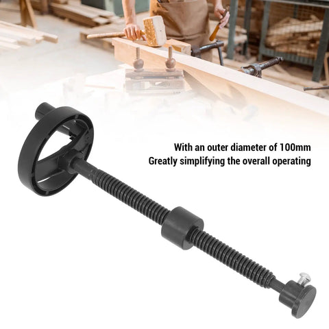 Professional Grade Steel Top Shelf Heavy Duty Workbench Vise Screw Featuring Rock Solid Self Locking Grip And Dead Simple 100Mm Handwheel for woodworking, 100mm diameter detail.