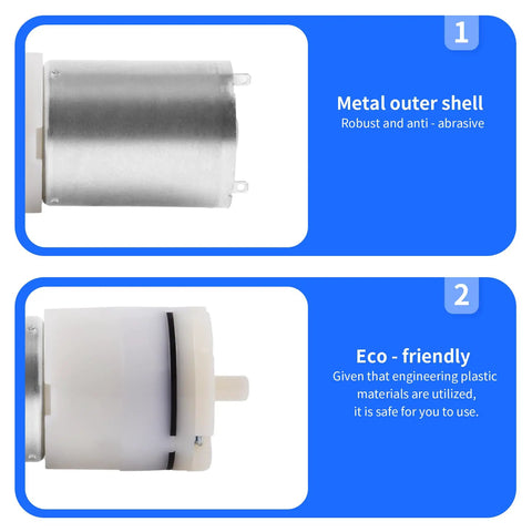 Six Volt Mini Aquarium Air Pump Motor For Oxygen Circulation, Quiet Lil DC Pump with metal outer shell and eco-friendly materials