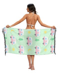 Loose Fit Swim Cover Up For Hot Summer Days Ultra Lightweight Beachwear with camper pattern shown from back view