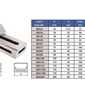 Heavy Duty Cnc Machine Vise With V Jaw Design And Quick Swap Faces For Rock Solid Grip on dimensions and specifications chart.