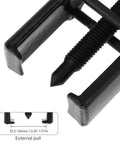 Close-up of a black 3-inch two-jaw gear puller with CR-V steel for removing bearings and pulleys
