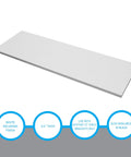 White Melamine Shelf Board Dope Durable Cabinet Replacement Shelf 36 Inch Long 12 Inch Wide For Cabinets Retail Thrift Business Home Or Office Storage Sleek And Sturdy, 3/4-inch thick