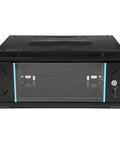 Heavy Duty 4U Wall Mount Server Rack Cabinet Built Tough For Network Switches And IT Gear with shatter resistant glass door top view.